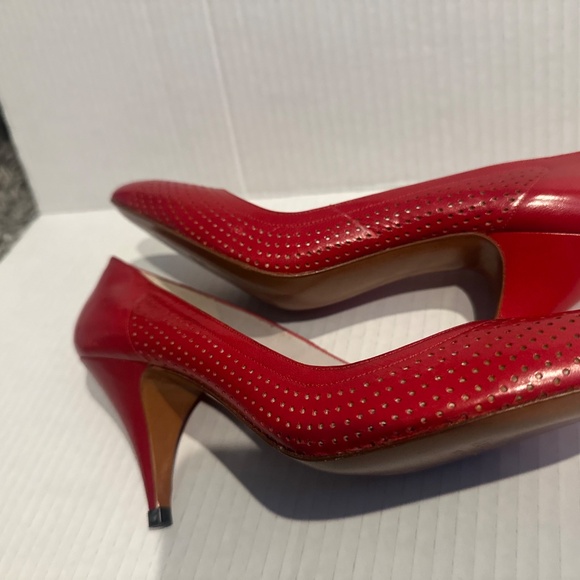 Vintage Evan PICONE shoes 7.5N red heels - Picture 2 of 7